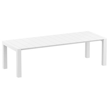 Compamia Vegas XL 102"-118" Extendable Dining Table, Wicker White