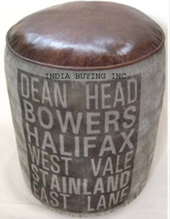 Industrial leather and canvas furniture from India buying inc