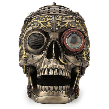 Steampunk Decorative Skull With Moveable Jaw, Myth and Legend Statue