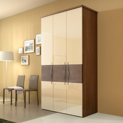 Asti Wardrobe | Vanilla / Dark Elm - Armoires And Wardrobes