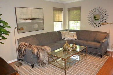Inspiration for a transitional family room remodel in New York