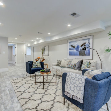Basement remodel with bedroom space, closet space, Maryland