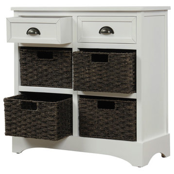 TATEUS 28" Rustic Storage Sideboard Buffet Cabinet, White
