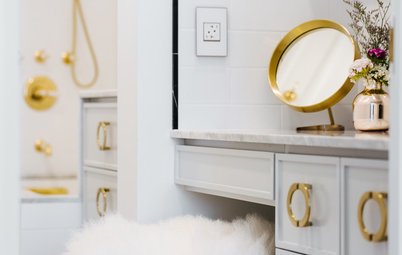 Narrow 53-Square-Foot Bathroom Goes Glam