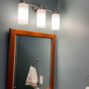 Basement Bathroom Remodel with Cultured Marble Shower