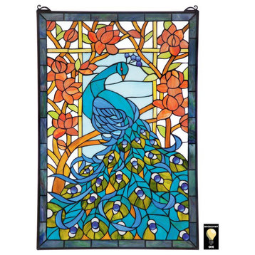 Peacock's Paradise Stained Glass Window