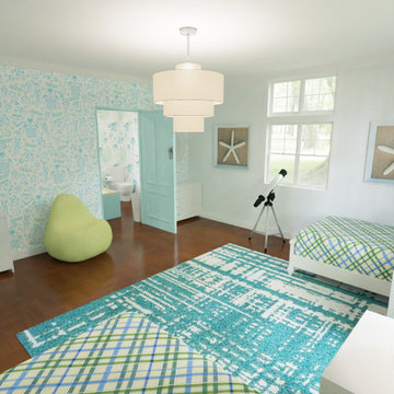 Children's Bedroom & Bathroom E-Design & 3-D Rendering