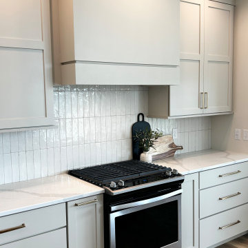 Accessible Beige Painted Kitchen with Birch Almond Accents