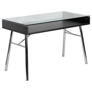Brettford Desk With Tempered Glass Top