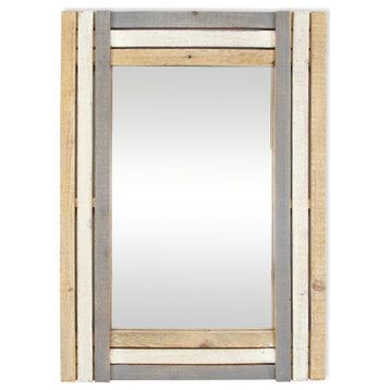 Hand-Painted Wooden Stripes Mirror
