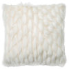Faux Fur Decorative Throw Pillow by Loloi, White, 22"x22", Down Insert