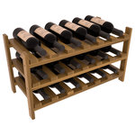 Wine Racks America - 18-Bottle Stackable Wine Rack, Premium Redwood, Oak Stain/Satin Finish - This all-new design features slanted bottle supports and an extended product depth. New depth protects bottle necks from damage. Stack these18 bottle kits as high as the ceiling or place a single one on a counter top. These DIY wine racks are perfect for young collections and expert connoisseurs.