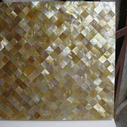 Golden mother of pearl tiles in factory - Products