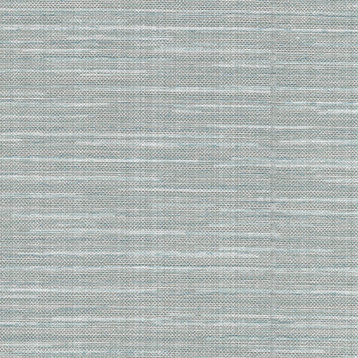 Bay Ridge Light Blue Faux Grasscloth Wallpaper, Sample