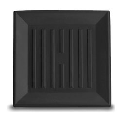 Dotchi, LLC dba Crescent Garden - Crescent Garden (#A984194T) Universal Square Saucer, Caviar Black 16" - Planter Hardware And Accessories