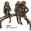 3 Monkeys Resting on a Branch, 27" Design Sculpture