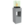 Vertikal Stand and Display Unit with Bio Ethanol Fireburner, Silver Grey