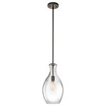 Kichler Lighting - Kichler Lighting 42047OZ Everly - 8.75" One Light Pendant - The design of this 1 light mini pendant from the Everly� collection is inspired by a decorative blown glass container. This generous, bowed clear glass fixture features an Olde Bronze finish and a distinctive Vintage Squirrel Cage Filament bulb that leaves an impact. For ease of use, the glass shell is removable for cleaning and replacement.Everly 8.75" One Light Pendant Olde Bronze *UL Approved: YES *Energy Star Qualified: n/a  *ADA Certified: n/a  *Number of Lights: Lamp: 1-*Wattage:100w A19 bulb(s) *Bulb Included:No *Bulb Type:A19 *Finish Type:Olde Bronze