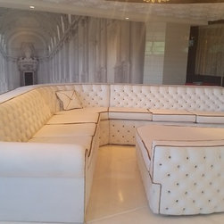 Grand white diamond tufted sectional - Sectional Sofas