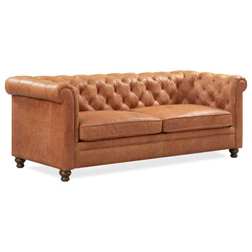 Poly and Bark Lyon Sofa, Cognac Tan