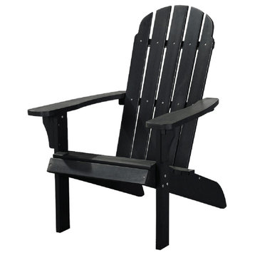 27" Black Heavy Duty Plastic Adirondack Chair