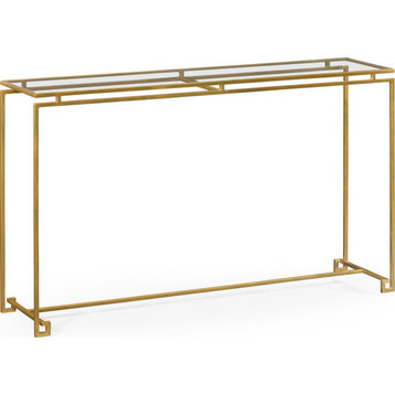 Simply Elegant Gilded Iron Console Table - Light Antique Gold, Large