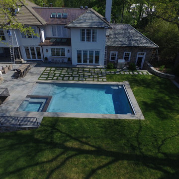 In-ground Swimming Pool with Built in Spa on the Sound