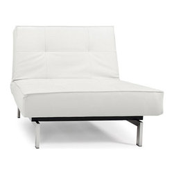 Splitback White Leather Textile Chair by Innovation USA - Armchairs And Accent Chairs
