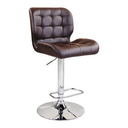 Modern Dallas Adjustable Bar Stool | Brown (Set of 2) - Bar Stools And Counter Stools