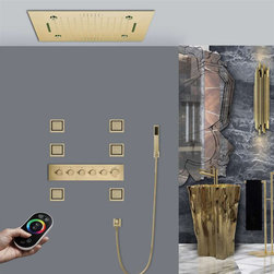 Led Musical Shower System With Hand Shower, Style 6 - Remote Control - Showerheads And Body Sprays