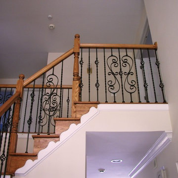 Refinished Rail & Steps w/ New Iron Balusters in South Jersey