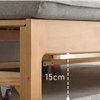 Solid Wood Sleeper Sofa, Beech Log Color Armrest Storage Sofa Bed 83.5x31.1-55.7x26.8" Beige