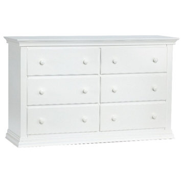 Suite Bebe Hayes 6-Drawer Traditional Wood Double Dresser in White