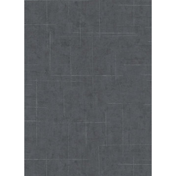 Textured Wallpaper Stripes Plain Striped Plain, 10006-15, Charcol, 1 Roll