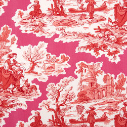 Fuschia/Red Toile Accent Napkin - Dinnerware