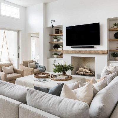Inspiration for a coastal living room remodel in Orange County