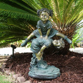 Fishing Boy Garden Statue statuary for home and Garden free