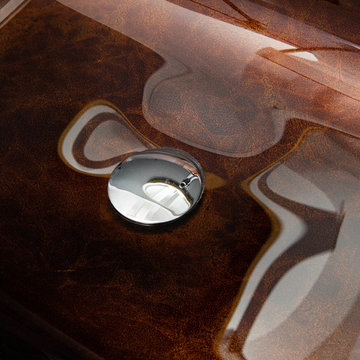 Reddish Brown Glass Rectangular Vessel Bathroom Sink