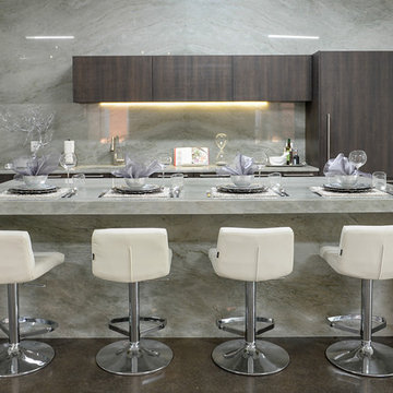 Aria Stone Gallery Kitchen - Zuri Furniture's Lattice Barstools