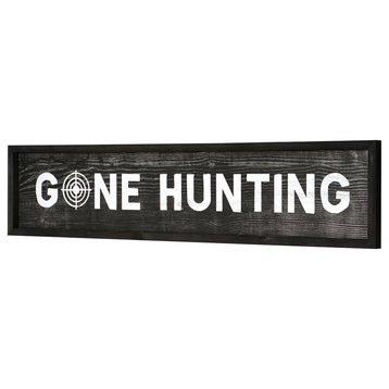 American Art Decor Gone Hunting Wood Novelty Wall Sign 36"x8"