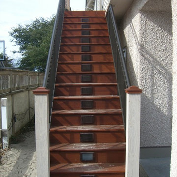 Ipe stairs and metal railing to the beach!!