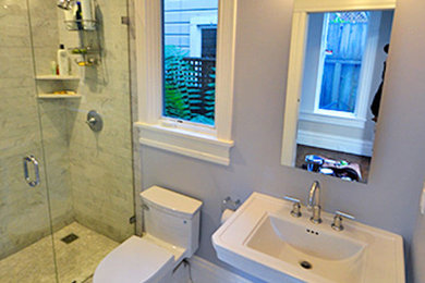Inspiration for a transitional bathroom remodel in San Francisco