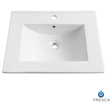 Torino Integrated Sink/Countertop, White, 24"