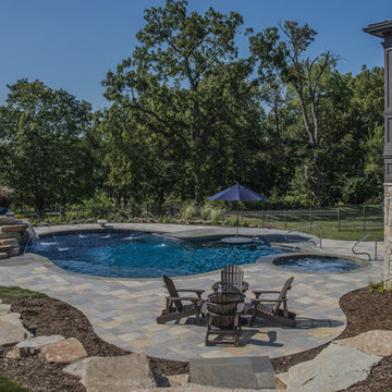 Backyard with Pool with Slide and Spa