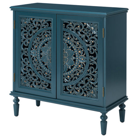 32" Tall 2-Door Accent Cabinet, Blue