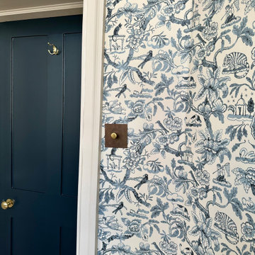 Chelsea Textiles Toile De Joie Antique Blue Wallpaper