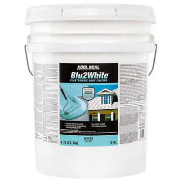 Kool Seal KS0063700-20 Blu2White Elastomeric Roof Coating, White, 5 Gallon