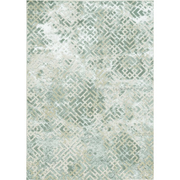 HomeRoots 7' x 10' Polyester Sand Silver Area Rug