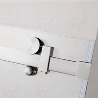 WoodBridge 56-60"Wx76"H Frameless Sliding Shower Door, Brushed Nickel