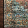 Terracotta and Blue Printed Polyester Skye Area Rug by Loloi II, Terracotta / Sk